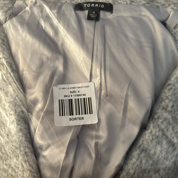 NWT Torrid Brushed Hacci Gray Aline Coat 4 - Picture 7 of 7